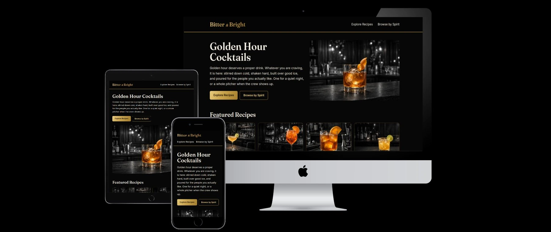 Bitter & Bright website screenshot