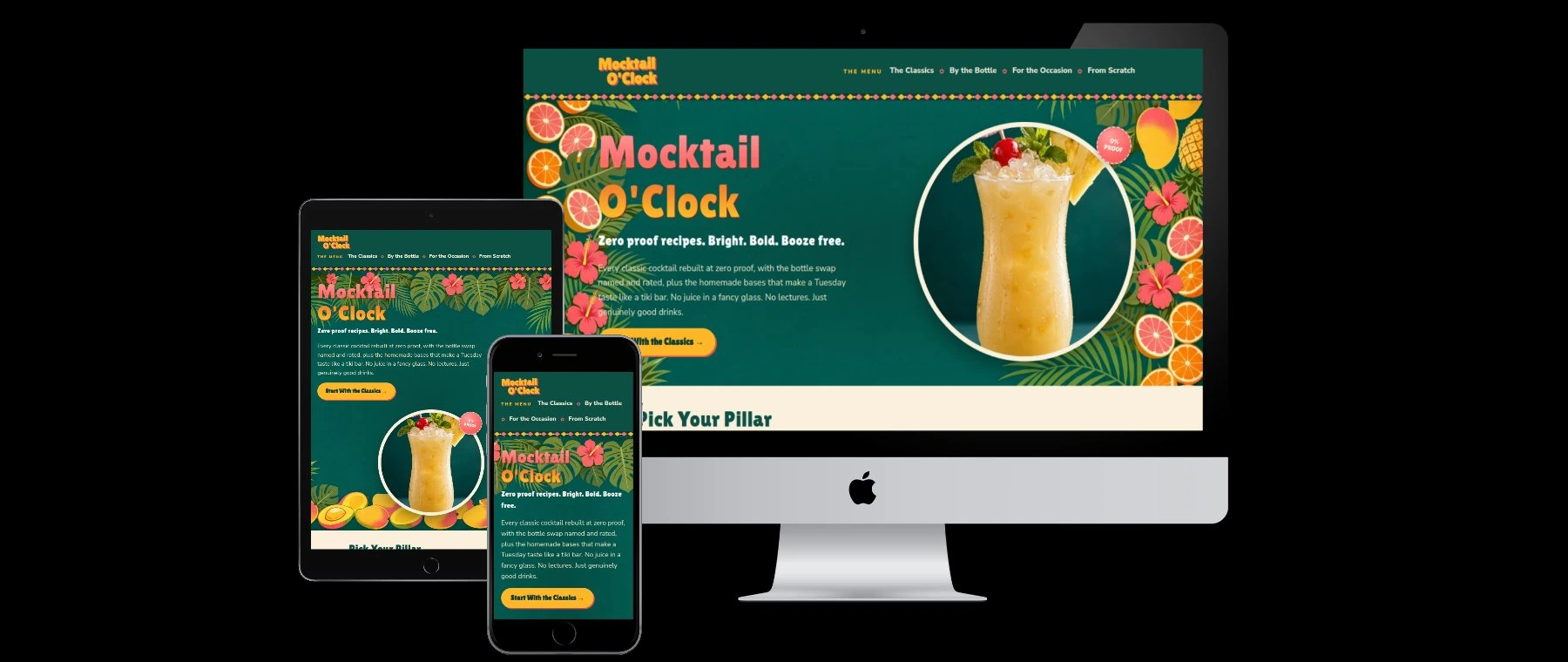 Mocktail O'Clock website screenshot