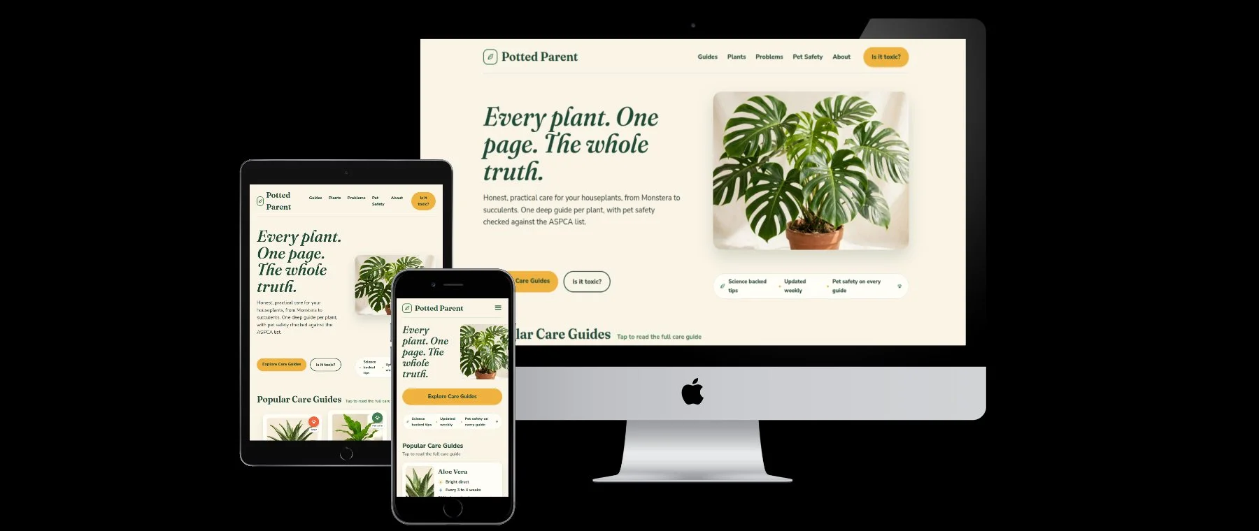 Potted Parent website, monstera care guide